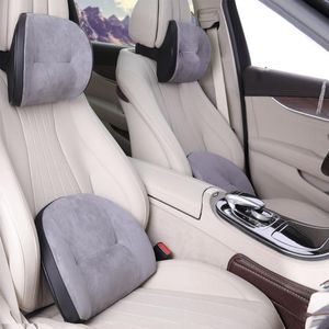 Seat Cushions Memory Foam Car Headrest Neck Pillow Lumbar Cushion For Backrest Waist Support Travel