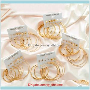 Jewelrygold Ohrringe Set für Frauen Creolen Trendy Big Sale Modeschmuck Geschenke Frau Edelstahl Hie Drop Lieferung 2021 Zr59B
