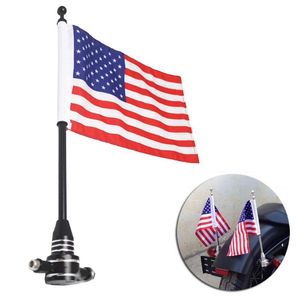 Decorazioni interne in alluminio moto in lega americana bandiera americana portapacchi posteriore montare il palo decorazione di equitazione regolabile decorazione