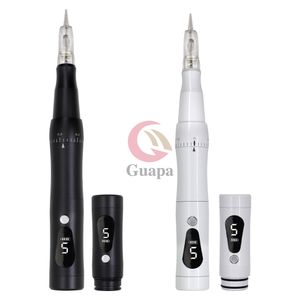 Black/White Wireless PMU Machine 5 Level Speed Tattoo Eyebrow Permanent Makeup Pen with Cartridge Needles for Microshading