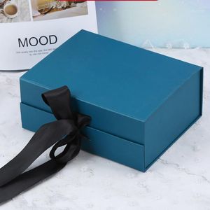 Gift Wrap Wedding Bags Large Size Box Clamshell Cosmetic Packaging Cardboard Paper Custom Logo Ribbon Folding