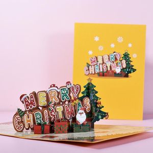 Greeting Cards Christmas Card 3D Three-dimensional Creative Holiday Blessing Handmade Pure Character Cartoon Image