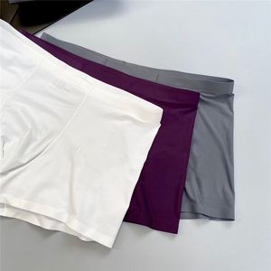 Luxuriöse Herrenunterwäsche, hochwertige Eisseide, unsichtbar, rutschfest, nahtlos, Sommer-Atmungs-Funktions-Boxershorts 002