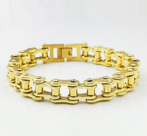 Moda Miami 14k banhado a ouro Titanium Steel Bracelet Corrente de bicicleta personalizada