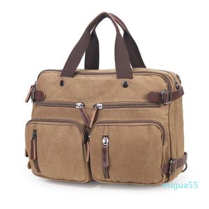 Cross Body Men's Bags High Capacity Briefcase Handbag Canvas Laptop Vintage Casual Travel Bag Male Shoulder Messenger Crossbody