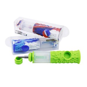 Silicone fumar tubo Siliclab Filtro de água Bubbler Collector com 10mm de titânio Prego para Concentrado Dab Bunner Bunner Kit