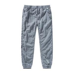 Naylon Sweatpants toptan satış-Metal Naylon erkek Pantolon Yaz Çok Yönlü Eğlence Pantolon Sokak Açık Takım Sweatpants Avrupa ve Amerikan Trendleri Nakış Logosu