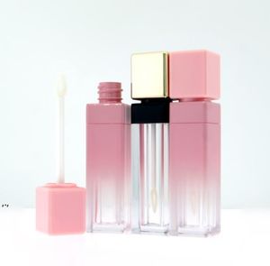 ピンクゴールド10mlリップグロスボトルコンテナの空の正方形の唇 - 光沢チューブ化粧リップ油容器のプラスチックチューブCCD11425