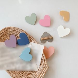 Coreano Soft Candy Color Girl's Side Love Hair Clip Clip per capelli Clip laterale minimalista Cute Bangs Accessori per capelli a forcina per le donne