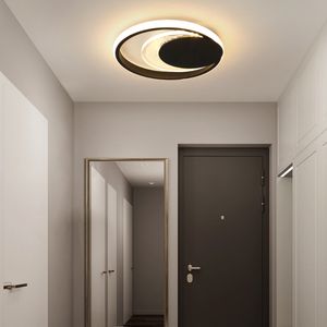 Modern LED Aisle Ceiling Lights Home Led Surface Mounted for Bedroom Lustre Black Metal Corridor Balcony Indoor Lighting R133