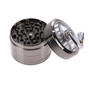 Hand-cranked Grinder High-end Smoking Accessories Zinc Alloy Material 4layer 40 mm 6 Colors Tobacco Dry Herb Crusher Cigarette Detector Grinding