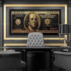 Paintings Money Old Man Gold Dollar Gift Wall Art Home Decor Hd Print Modular Picture Posters Canvas Painting For Bedroom Artwork No Frame