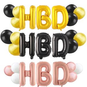 9 STÜCK 16/32 Zoll Happy Birthday Ballon Aluminiumfolienballons Gold Splitter Rosegold Party Haus Babyparty Dekorationen