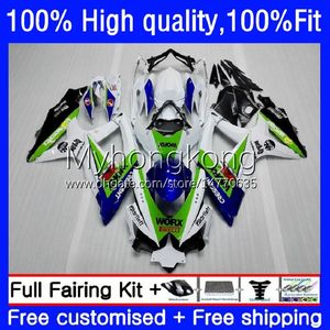 Injection Mold Fairings For SUZUKI GSXR600 GSXR-750 750CC K8 GSXR750 08-10 22No.17 GSXR Green blue white 600 750 CC 600CC GSX-R600 08 09 10 GSXR-600 2008 2009 2010 OEM Bodys