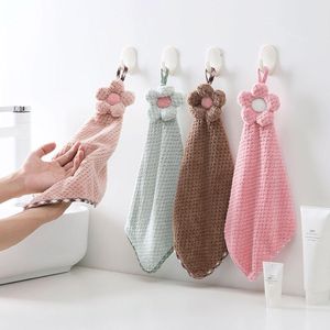 Wholesale velvet cleaner for sale - Group buy Towel SKTN Coral Velvet Flower Hand Towels Bathroom Hanging Lint Free Cleaning Cloth Cleaner Kitchen Absorbent Dishcloth PC