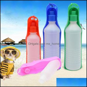 Bowls Feeders Supplies Home & Garden500Ml Feeder With Bowl Pet Dog Portable Drink Water Bottle For Outdoor Travel Drop Delivery 2021 Kfw47