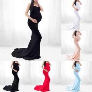 @ Mulheres grávidas sexy fotografia adereços sem mangas strapless longo maternidade vestido de encanto roupa para mulheres grávidas q0713