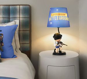 Cartoon-Gewinner-Hühnerabendessen Soldat Tischlampe Kinder Schlafzimmer Nachttischlampen Jungen Studienschreibtisch Light Fixture Kinder Wohnkultur
