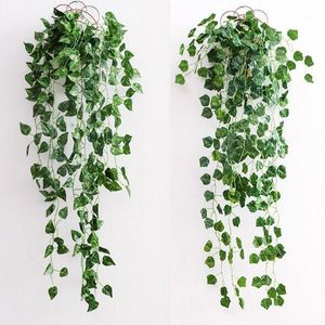 Decorative Flowers & Wreaths 90cm Party Home El Wall Hanging Decoration Artificial Scindapsus Watermelon Grapes Leaf Silk Plants Plant Leave