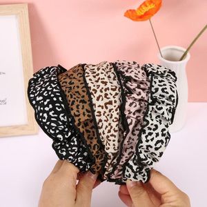 Moda Mulheres Headband Plissado Leopardo Hairband Clássico Turbante Outono Adulto Acessórios Casuais Cabelo