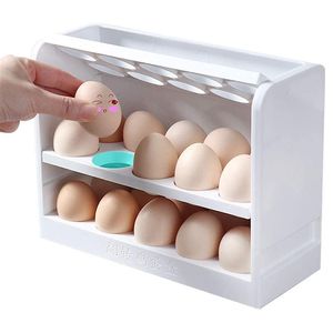 Household Flip Egg Box Refrigerator Egg Storage Box Household Kitchen Rack Tool for Food Keep Fresh 211110