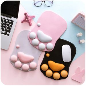 Cute Cat Paw Mouse Kawaii Gaming Pad Nonslip Silicone Mice Table Mat Laptop Game Computer Keyboard Desk Set