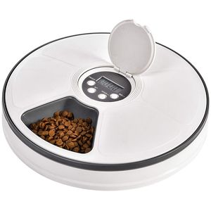 Dispensador de alimentos de alimentador de animais de estimação automáticos para cães, gatos pequenos animais - características alarmes de distribuição, cronometrado auto 6 refeição Y200922