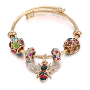 Bracciale in acciaio colorato a 9 stili con diamanti colorati per donne e ragazze