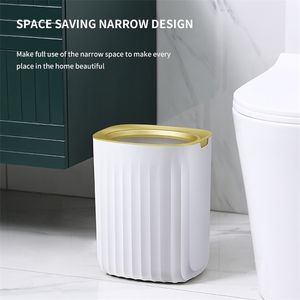 9L / 12L / 15L Kosz na śmieci Kuchnia Can Kitchen Compost Bin Pionowy Strona główna Używać Office Biuro Łazienka Papier śmieci Can Storage Bucket 211215