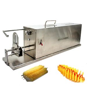 2021 Factory Directelectriccommercial Rostfritt stål Elektriska Twist Potatis Slicer Machine French Fry Vegetabilisk Spiral Cutter 1pc