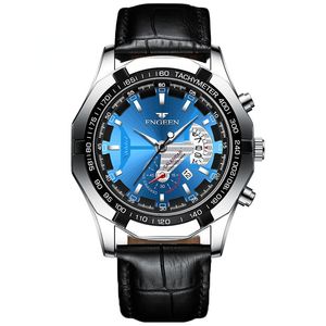 WatchBR-новые красочные часы видели спортивные модные часы (ремень серебряный оболочка синее лицо 304л)