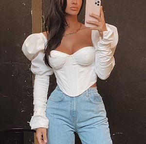 European and American style top women's express cross border fashion retro court style long sleeve sexy open back wrapped chest T-shirt