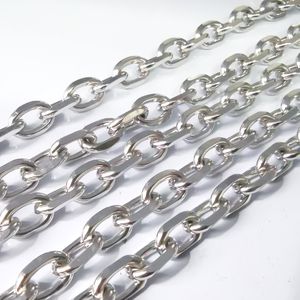 5 meter i bulk enorma 9 * 13mm rostfritt stålkors oval länk kedja smycken fynd smycken markering silver diy halsband armband för män