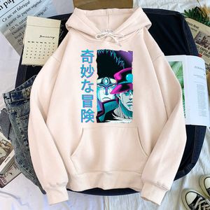 Japão Anime Jojo's Bizarre Adventure Hoodie Cartoon Homens Moletons Outono Casual Streetwear Confortável Tracksuit para Masculino Y0727