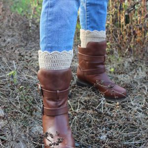 Sportstrumpor Autumn Winter Women Knit Ben Warmer Short Boot Cuffs Crochet Sticked Gaiters Warmers