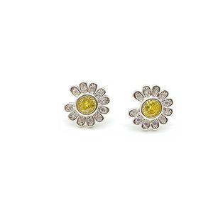 GD same Stud paragraph small daisy full diamond earrings 925 sterling silver men and women trendy brand hip-hop jewelry accessories