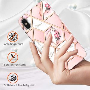 Wholesale tile covers resale online - High quality Marble Flower Case For iPhone Mini Pro Max XR Plus Se Back Tile Cover Soft Silicone Coque