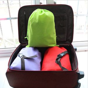 Worek włókniny z torbą do przechowywania liny Podróży przenośne torby na kurzu sznurkowe Zagęszczone bezkształtowane kieszenie pakietowe YHM81-1-ZWL