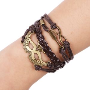 Uralte Kronenmaske, Charm-Armband, Unendlichkeitspfeil, mehrschichtige Armbänder, Damen-Modeschmuck, Will und Sandy Geschenk