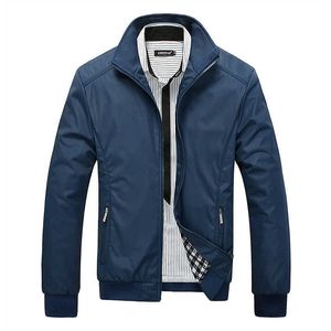 M-5XL İlkbahar Yaz Ceketler Erkekler Casual Ince Rüzgarlık Koleji Standı Yaka Siyah Windcheater Homme Varsity Ceket Büyük Boy 5XL X0621