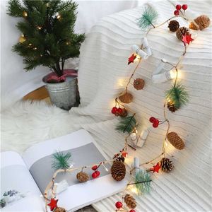 2m Christmas Decorations for Home Pine Cone Garland Christmas Fairy Lights Xmas Tree Decorations 2022 Year Navidad Gifts 211104