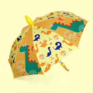 DHL Kids Umbrellas Rain Gear Animals Print Polyester Sunny Rainy Umbrella Hanging Long-handle Straight Umbrella Child Rain Gear on Sale