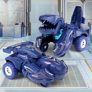 새로운 변형 공룡 자동차 변형 자동차 장난감 관성 슬라이딩 디노 자동 변환 소년 선물 아이 장난감