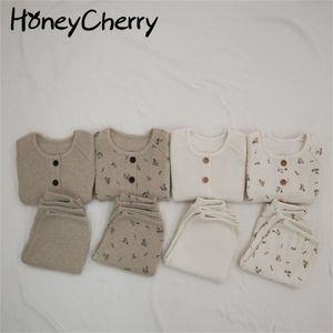 Frühling Kinder Anzug Jungen und Mädchen Home Sleeve Baby Pyjamas Anzüge für Jungen Mädchen Mode Kleidung 210702