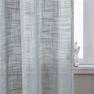 Grey Linen Semi-Shading Curtains For Living Room Bedroom Home Decor Tulles Window Kitchen Sheer Curtain Yarn Custom Size 211102 on Sale