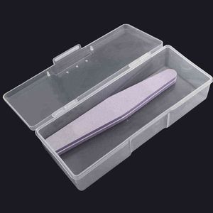 1pcs Nails Dot Drawing Pen Buffer Grinding File Storage Box Plastic Transparent Manicure Tool Special