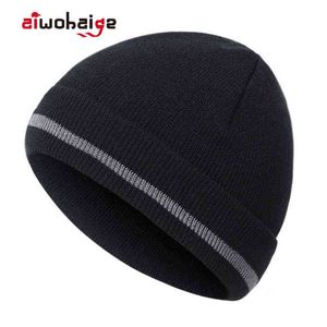 New Fashion Uomo Donna Caldo cappello invernale lavorato a maglia Slouchy Beanie in maglia Hip-Hop Soft Cap Cotton Unisex Bonnet Gorras Ski Y21111