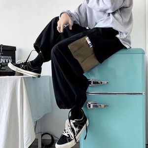 Mäns byxor storficka överaller för män kläder Hong Kong stil Oversize Wide Legged Byxor Vår Höst Trend Streetwear