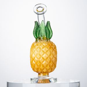 Vattenrör Ananas Bongs Bubbler Tjock Glas Bong Recycler Hookahs DAB Oljeplattformar 14mm Kvinna Joint med skål