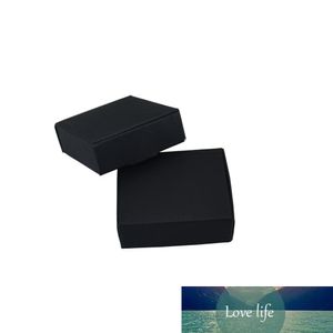 7.5*7.5*3cm 50pcs/lot Black Party Gift DIY Kraft Paper Package For Birthday Wedding Anniversary Handmade Soap Cardboard